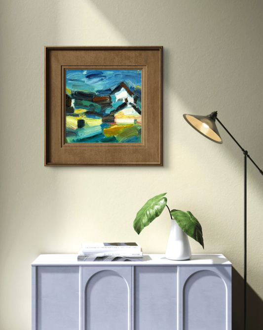 Abstract Village Echoes Artistic Landscape