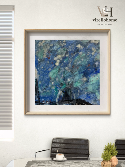 Azure Stillness Blue Abstract Canvas