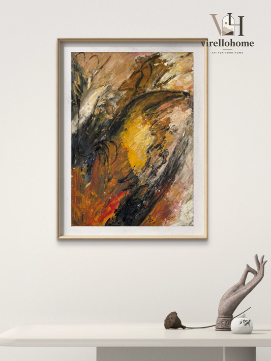 Amber Glow Yellow Abstract Composition