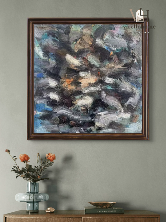 Iron Silence Minimalist Industrial Abstract Canvas