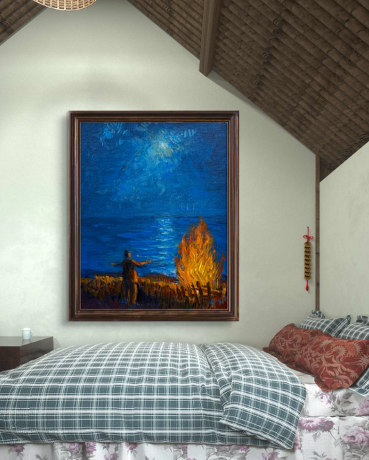 Starlit Campfire Dreamscape Wall Art