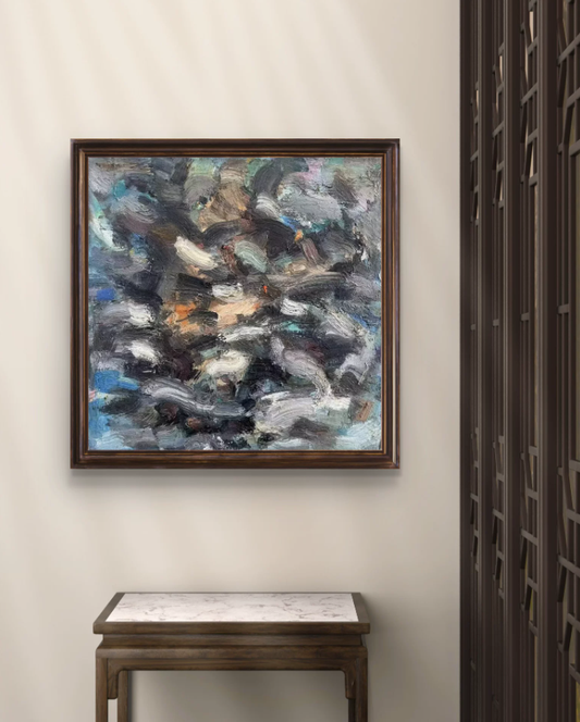 Iron Silence Minimalist Industrial Abstract Canvas