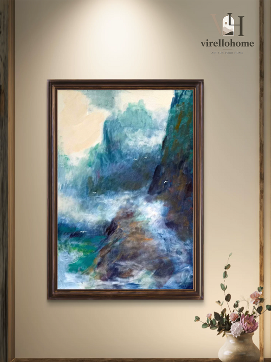 Jade Horizon Serenity Landscape Oil Painting