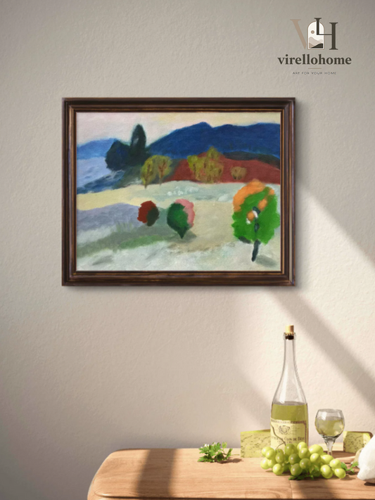 Majestic Peaks Tranquility Landscape Painting