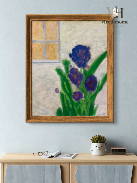 Iris Elegance Signature Hand-Painted Oil Art