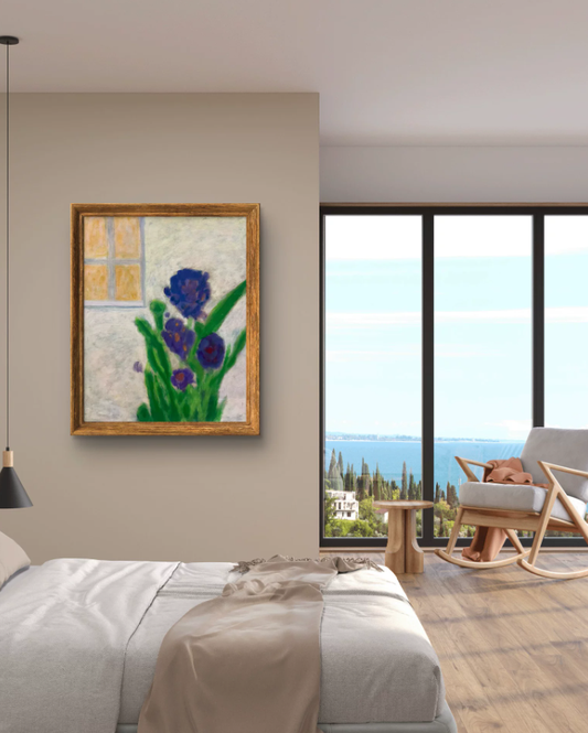 Iris Elegance Signature Hand-Painted Oil Art