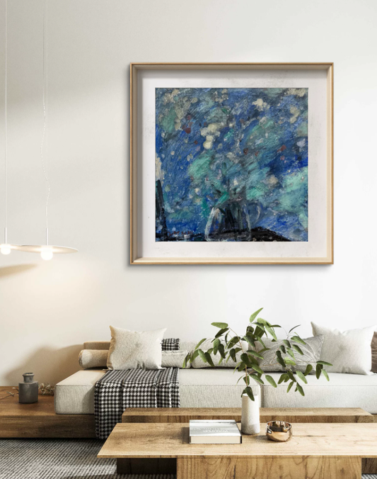 Azure Stillness Blue Abstract Canvas